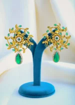Fusion Emerald Green Choker Set (Antique Gold) NEC000859 - Image 3