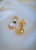 Fusion Emerald Green Polki Set (Yellow Gold) NEC001079 - Image 3