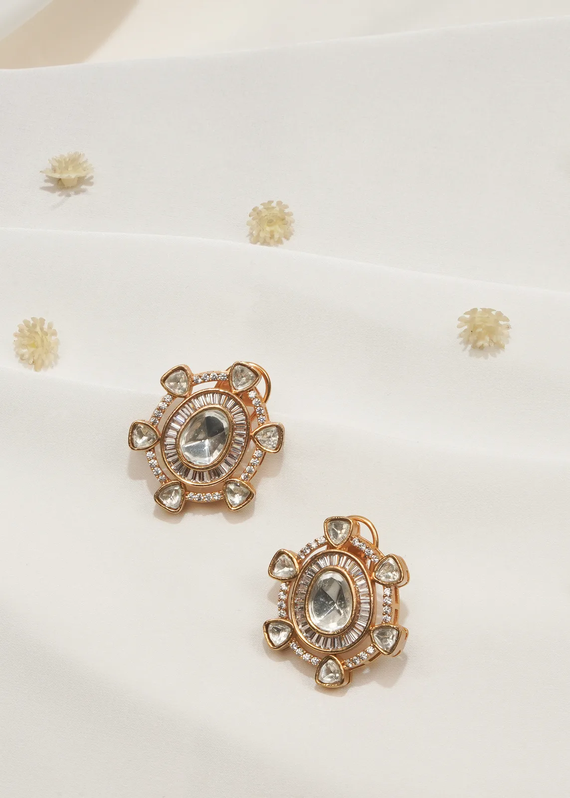 Fusion-Kundan-Earrings-Victorian-Gold-EAR000568a Fusion Kundan Earrings (Victorian Gold) EAR000568 - Image 1