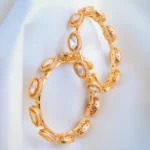 Fusion Kundan Polki Pacheli Bangles (Yellow Gold) BAN001032