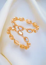 Fusion Kundan Polki Pacheli Bangles (Yellow Gold) BAN001032 - Image 2