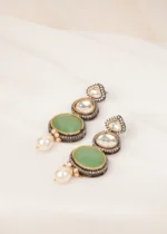 Fusion Mint Green Earrings (Dual Plating) EAR000603 - Image 2