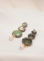 Fusion Mint Green Earrings (Dual Plating) EAR000603 - Image 3