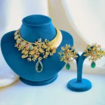 Fusion Navratna Choker Set (Antique Gold) NEC000858