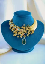 Fusion Navratna Choker Set (Antique Gold) NEC000858 - Image 3