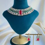 Fusion Polki Choker Necklace Set (Victorian Gold) NEC000942