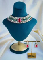 Fusion Polki Choker Necklace Set (Victorian Gold) NEC000942