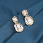 Fusion Polki Earrings (Dual Plating) EAR000618