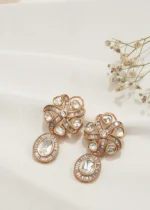 Fusion Polki Earrings (Victorian Gold) EAR000541 - Image 3