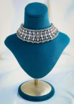 Fusion Polki Green Choker Necklace Set (Victorian Gold) NEC000946 - Image 2