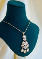 Fusion Polki Locket Set with Chain (Yellow Gold) NEC001445 - Image 2