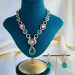 Fusion Polki Necklace Set (Victorian Gold) NEC000941
