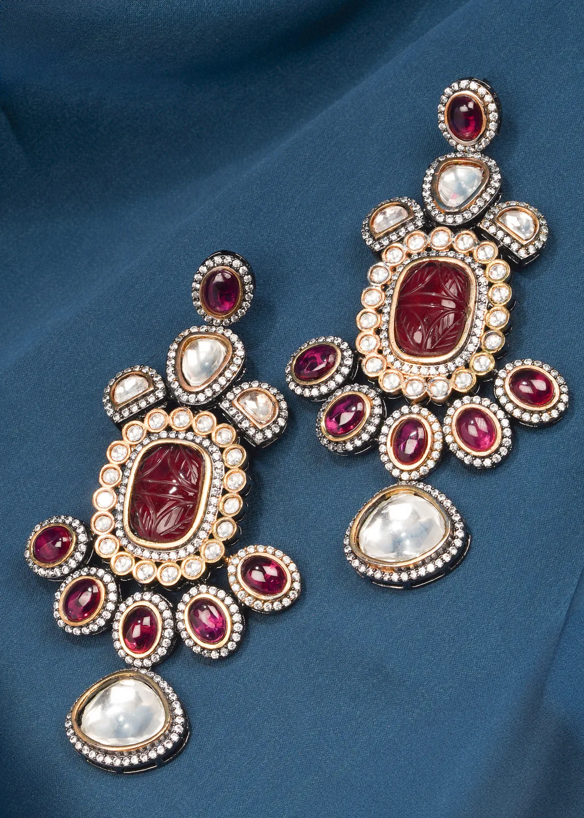 Fusion-Ruby-Earrings-Dual-Plating-EAR000613a Fusion Ruby Earrings (Dual Plating) EAR000613 - Image 1