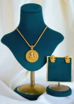 Ganpati Locket Set With Chain (Antique Gold) NEC001426