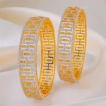 Geometric Grace Bangles (Yellow Gold) BAN001921