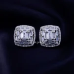 Geometric Sparkle Diamond Earrings (Silver) EAR002413