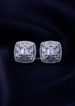 Geometric Sparkle Diamond Earrings (Silver) EAR002413
