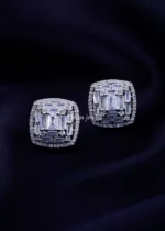 Geometric Sparkle Diamond Earrings (Silver) EAR002413 - Image 2