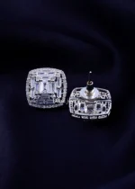 Geometric Sparkle Diamond Earrings (Silver) EAR002413 - Image 3