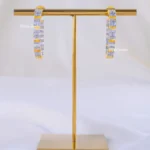 Gilded Baguette Statement Earrings (Yellow Gold) EAR002296