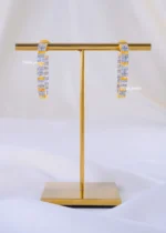 Gilded Baguette Statement Earrings (Yellow Gold) EAR002296