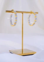 Gilded Baguette Statement Earrings (Yellow Gold) EAR002296 - Image 2