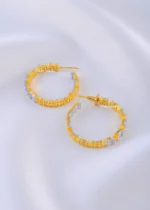 Gilded Baguette Statement Earrings (Yellow Gold) EAR002296 - Image 3