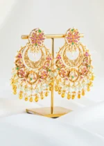 Glamorous Kundan Peacock Earrings (Yellow Gold) EAR002438 - Image 2