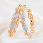 Glamorous Two-Tone Diamond Bangle (Yellow Gold) BAN002442