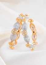 Glamorous Two-Tone Diamond Bangle (Yellow Gold) BAN002442