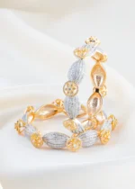 Glamorous Two-Tone Diamond Bangle (Yellow Gold) BAN002442 - Image 2