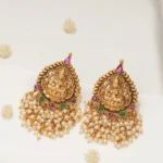 Goddess Lakshmi Earrings (Antique Gold) EAR000565