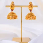 Goddess Lakshmi Gold Plated Jhumkas (Yellow Gold) EAR002372