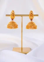 Goddess Lakshmi Gold Plated Jhumkas (Yellow Gold) EAR002372