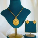 Goddess Lakshmi Locket Set With Chain (Antique Gold) NEC001431