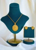 Goddess Lakshmi Locket Set With Chain (Antique Gold) NEC001431