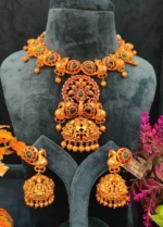 Goddess Lakshmi & Mayur Temple Necklace Set- NEC30012308 - Image 2