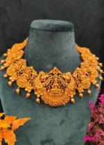 Goddess Lakshmi Temple Necklace Set- NEC30012319