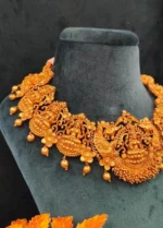 Goddess Lakshmi Temple Necklace Set- NEC30012319 - Image 2