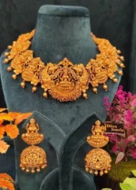 Goddess Lakshmi Temple Necklace Set- NEC30012319 - Image 3