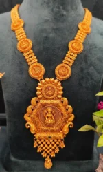 Goddess Lakshmi Temple Rani Haar Set- NEC30012305