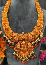 Goddess Lakshmi Temple Rani Necklace Set- NEC30012313 - Image 3