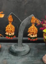 Goddess Lakshmi Temple Rani Necklace Set- NEC30012313 - Image 4