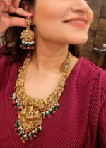 Goddess Lakshmi Temple Rani Necklace Set- NEC30012313 - Image 5