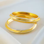 Gold Plated CNC Bangles for Women (Yellow Gold) BAN001535