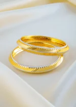 Gold Plated CNC Bangles for Women (Yellow Gold) BAN001535