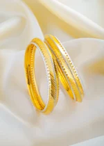 Gold Plated CNC Bangles for Women (Yellow Gold) BAN001535 - Image 4