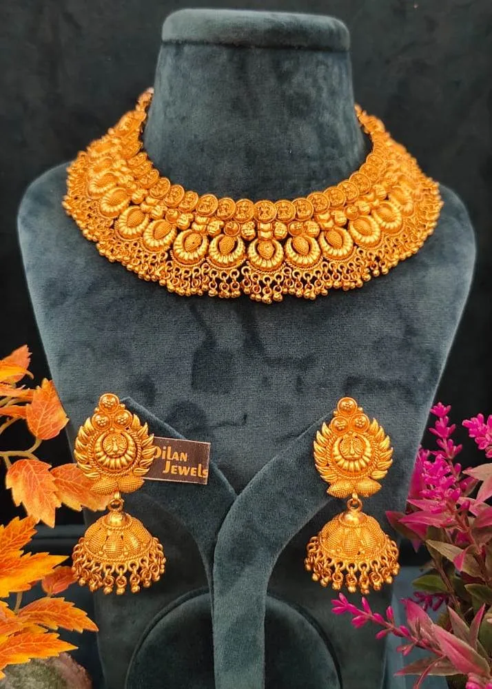Gold-Plated-ChokerNecklace-Set-NEC30012307b Gold-Plated Choker/Necklace Set- NEC30012307 - Image 1