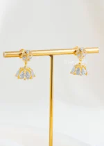 Gold Plated Diamond Earrings- EAR002803 - Image 3