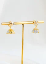 Gold Plated Diamond Earrings- EAR002803 - Image 4